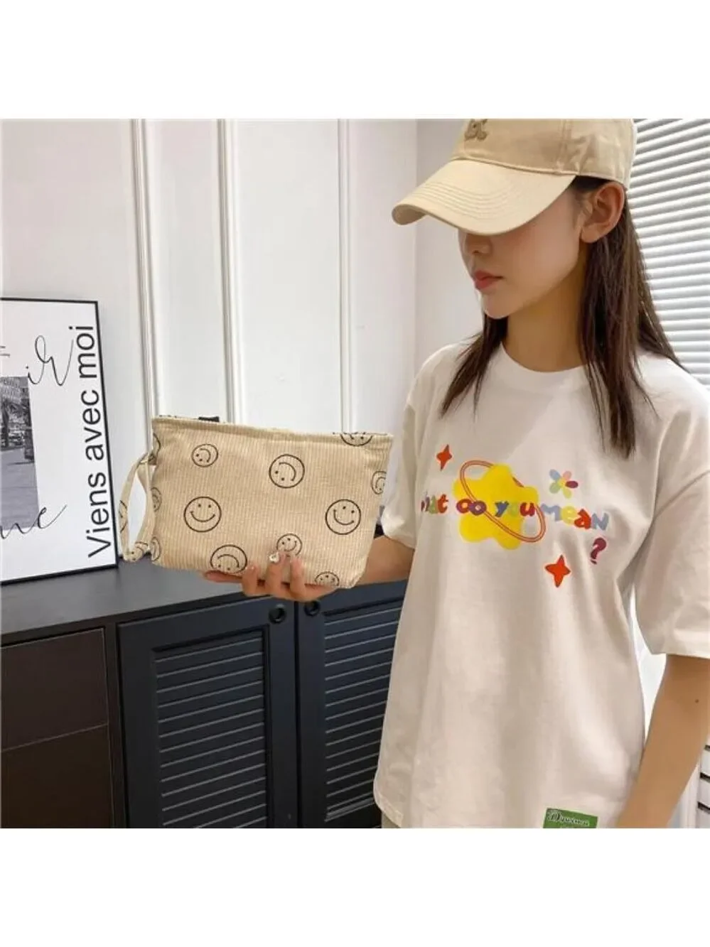 Corduroy makeup bag set cosmetic pouch toiletry organizer travel bag for women